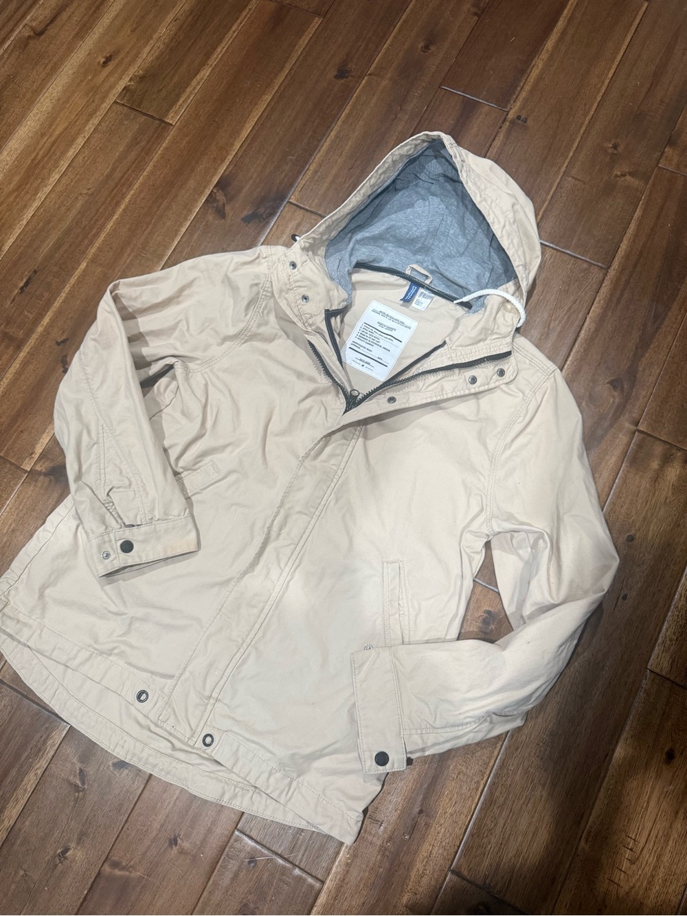 Men's Lightweight Hooded Jacket in Beige